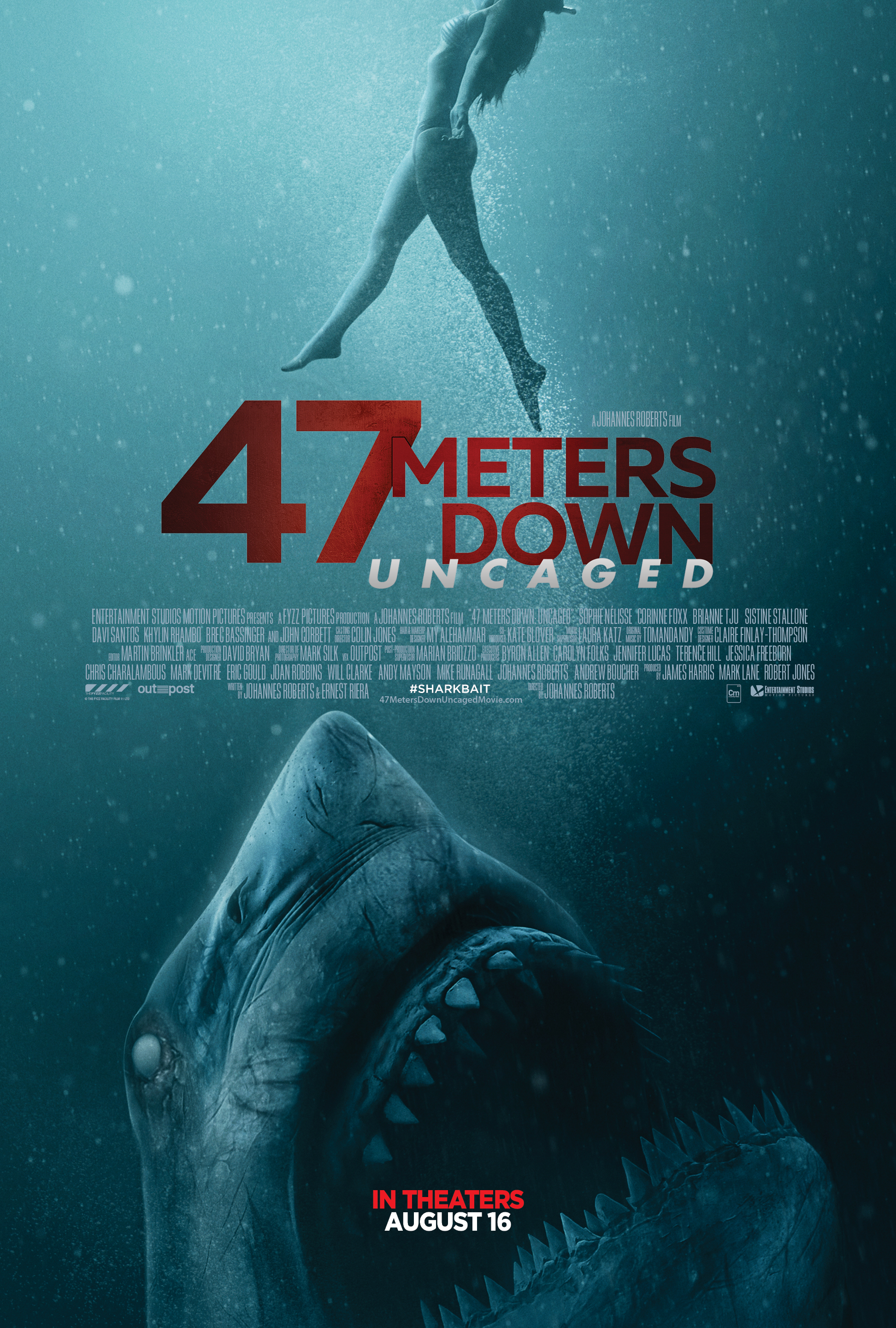 Latest Shark Movie 47 METERS DOWN UNCAGED Gets a Scary New Trailer